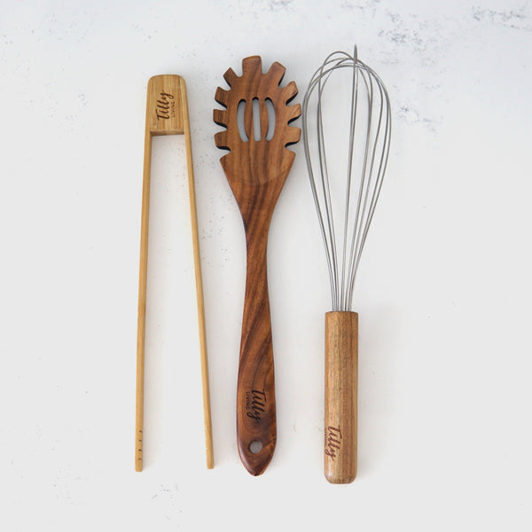 3 Piece Wooden Utensil Set