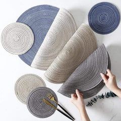 6 Set Linen Round Placemats or Coasters